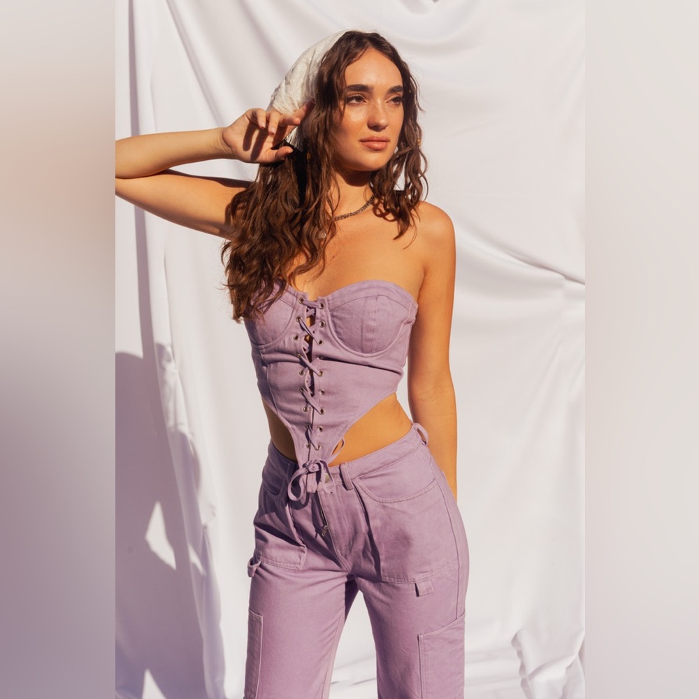 Corset Top & Cargo Pants Set